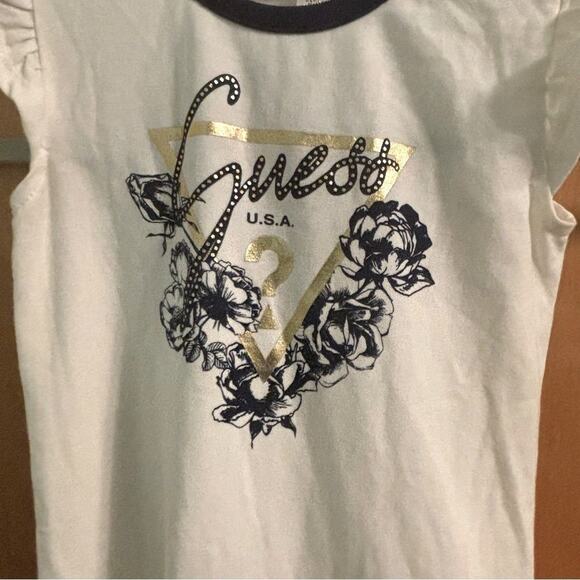 Guess Girls Cream and Black Sundress with Flutter Cap Sleeves Size 4T - Picture 3 of 6